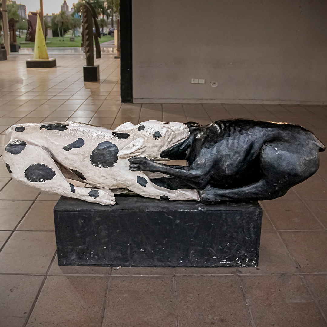 Sube y baja con dos perros